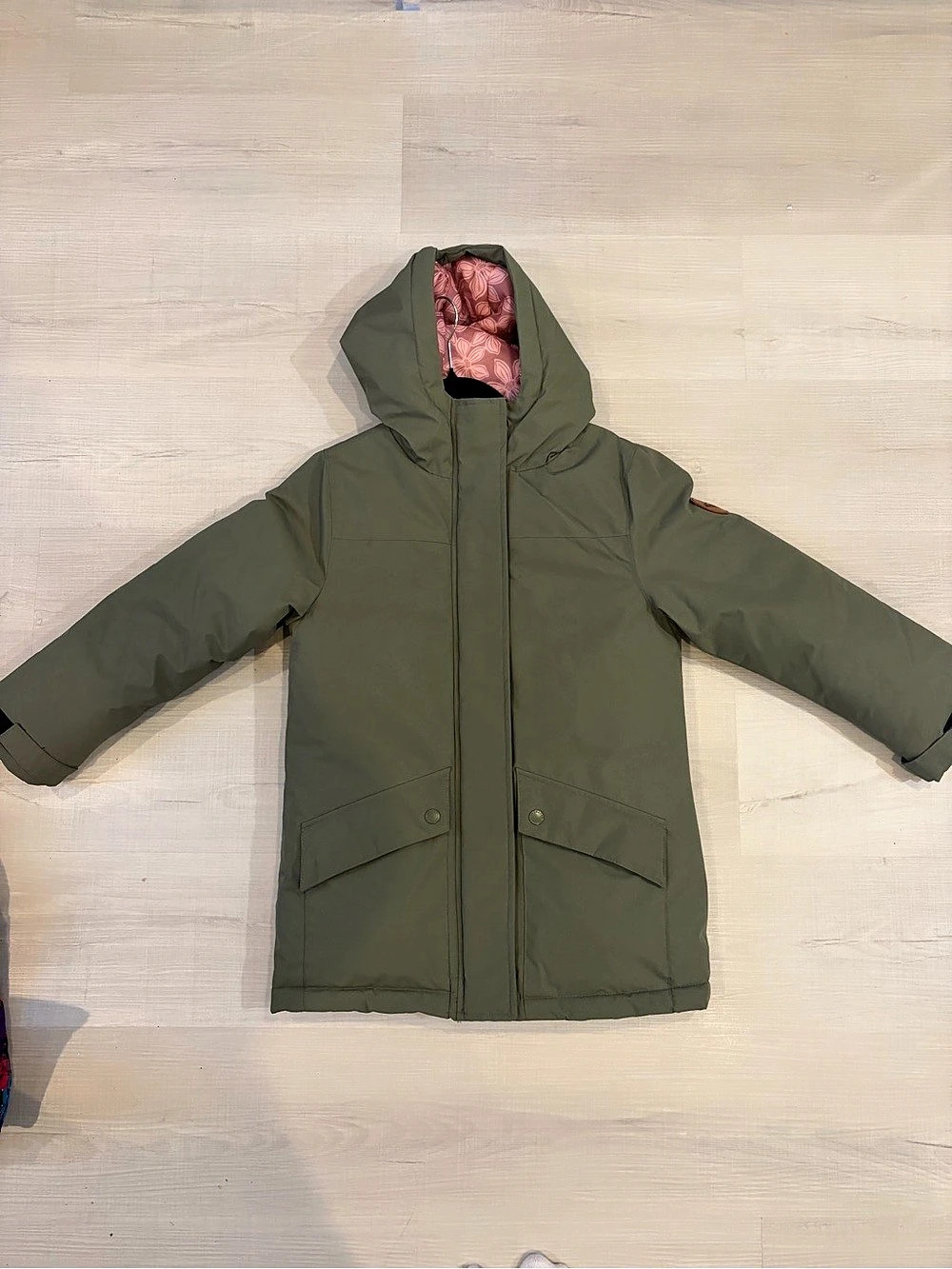 Roxy Girls Floral Hooded Puffer Jacket Size 5/7